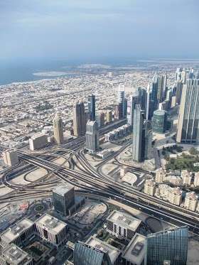 Photo:  Dubai Aerial view from the 124th floor of the Burj Khalifa, the World's tallest tower